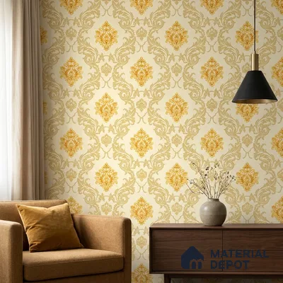 88474-3 | 5 Meter x 42 Inch PVC Damask Look Wallpaper - 57 Sq. Ft. | Minimum 15% wastage during installation