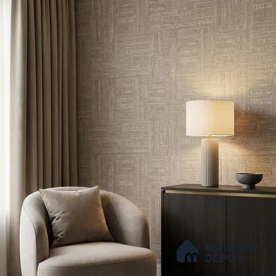 81288-3 | Beige Woven Mat PVC Textured Wallpaper - 5 Meter x 42 Inch, 57 Sq. Ft. (Min. 15% Wastage)