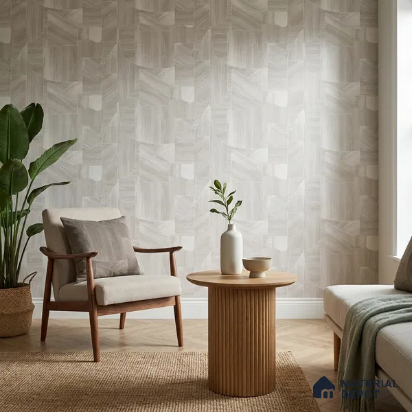 81289-2 | Silver Grey Wood Plank PVC Patterned Wallpaper - 5 Meter x 42 Inch, 57 Sq. Ft. (Min. 15% Wastage)