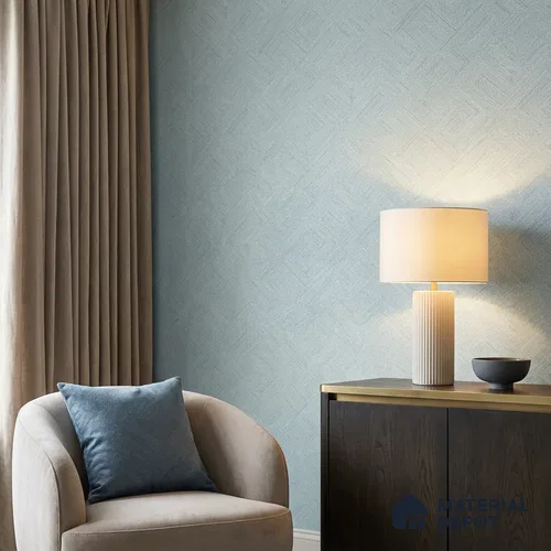 81290-3 | Mint Green Diagonal Weave PVC Patterned Wallpaper - 5 Meter x 42 Inch, 57 Sq. Ft. (Min. 15% Wastage)