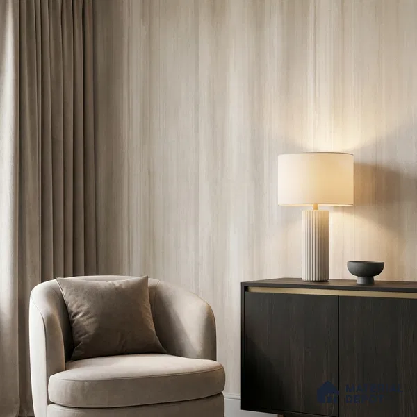 81291-2 | White Brushed Streaks PVC Textured Wallpaper - 5 Meter x 42 Inch, 57 Sq. Ft. (Min. 15% Wastage)