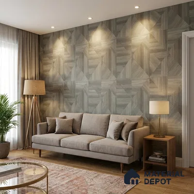81293-4 | Green Diamond Grid PVC Geometric Wallpaper - 5 Meter x 42 Inch, 57 Sq. Ft. (Min. 15% Wastage)