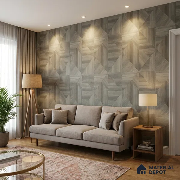 81293-4 | Green Diamond Grid PVC Geometric Wallpaper - 5 Meter x 42 Inch, 57 Sq. Ft. (Min. 15% Wastage)
