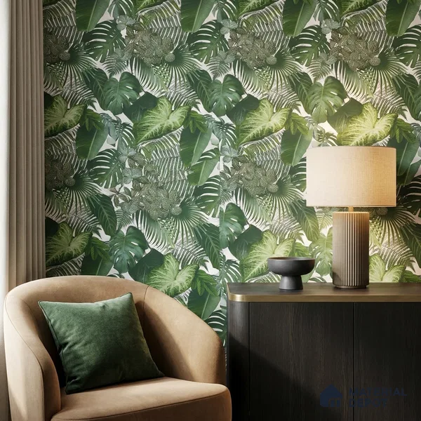 74016-1 | 5 Meter x 42 Inch PVC Florals Look Wallpaper - 57 Sq. Ft. | Minimum 15% wastage during installation