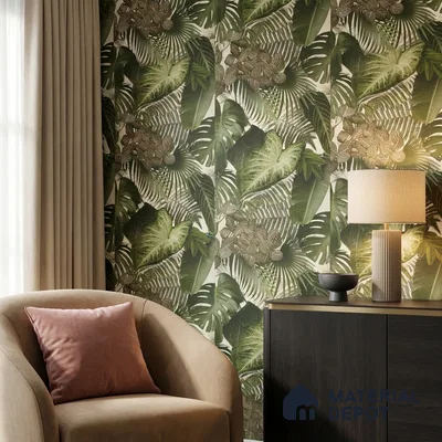 74016-2 | 5 Meter x 42 Inch PVC Florals Look Wallpaper - 57 Sq. Ft. | Minimum 15% wastage during installation