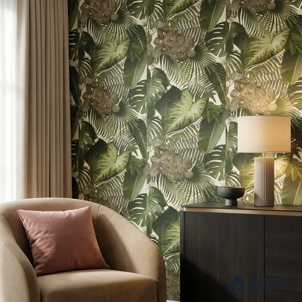 74016-2 | 5 Meter x 42 Inch PVC Florals Look Wallpaper - 57 Sq. Ft. | Minimum 15% wastage during installation