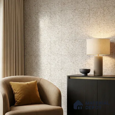 74018-3 | Grey Mottled Brick PVC Textured Wallpaper - 5 Meter x 42 Inch, 57 Sq. Ft. (Min. 15% Wastage)