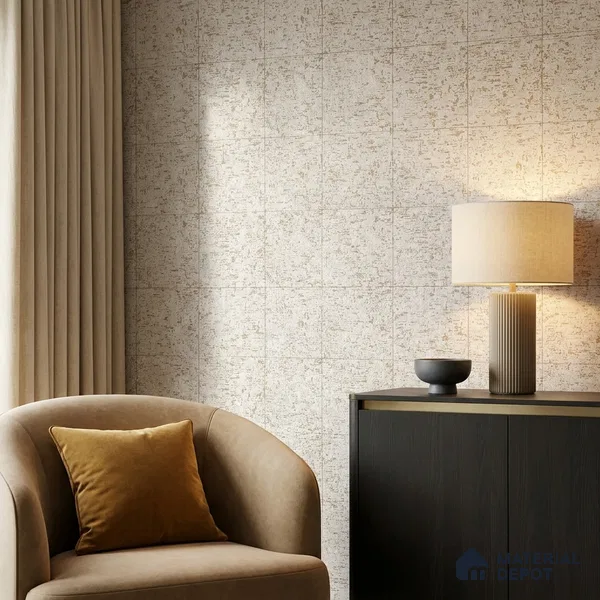74018-3 | Grey Mottled Brick PVC Textured Wallpaper - 5 Meter x 42 Inch, 57 Sq. Ft. (Min. 15% Wastage)