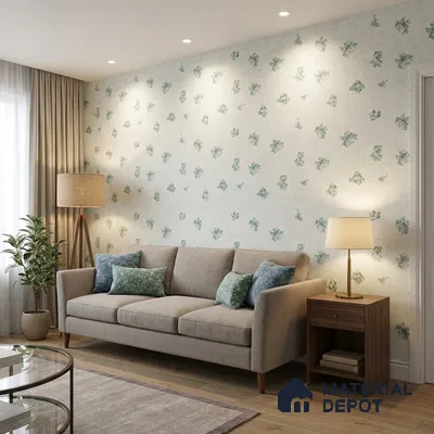 74026-1 | 5 Meter x 42 Inch PVC Florals Look Wallpaper - 57 Sq. Ft. | Minimum 15% wastage during installation
