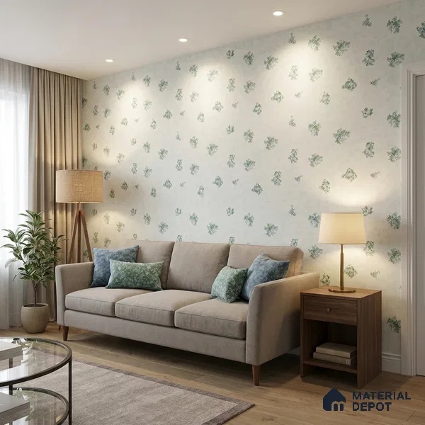 74026-1 | 5 Meter x 42 Inch PVC Florals Look Wallpaper - 57 Sq. Ft. | Minimum 15% wastage during installation