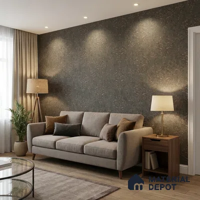 74022-4 | Olive Green Ditsy Floral Texture PVC Patterned Wallpaper - 5 Meter x 42 Inch, 57 Sq. Ft. (Min. 15% Wastage)