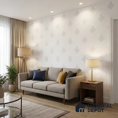74024-1 | 5 Meter x 42 Inch PVC Damask Look Wallpaper - 57 Sq. Ft. | Minimum 15% wastage during installation
