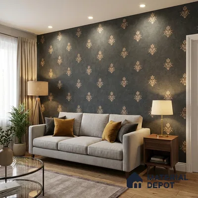 74024-5 | 5 Meter x 42 Inch PVC Damask Look Wallpaper - 57 Sq. Ft. | Minimum 15% wastage during installation