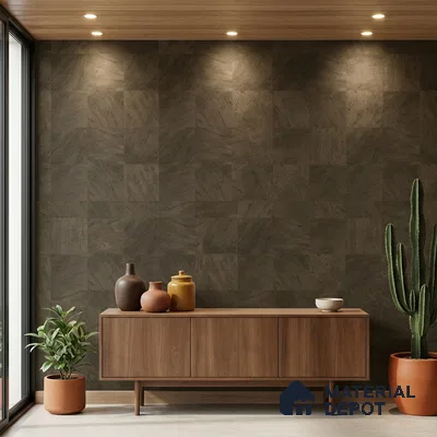 74020-3 | Olive Concrete Wash PVC Textured Wallpaper - 5 Meter x 42 Inch, 57 Sq. Ft. (Min. 15% Wastage)