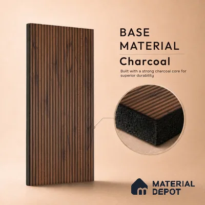 Wooden Look PN 00529 8 ft x 6.2 inch Charcoal Panel - 6 mm | Suitable for Feature Wall, TV Unit & Living Room | Width is Subjected to 5% Variation
