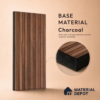 Wooden Look PN 00648 8 ft x 4.8 inch Charcoal Panel - 11 mm | Suitable for Feature Wall, TV Unit & Living Room | Width is Subjected to 5% Variation