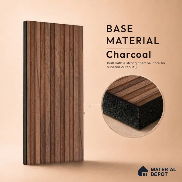 Wooden Look PN 00648 8 ft x 4.8 inch Charcoal Panel - 11 mm | Suitable for Feature Wall, TV Unit & Living Room | Width is Subjected to 5% Variation