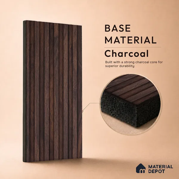 Wooden Look PN 00651 8 ft x 4.8 inch Charcoal Panel - 11 mm | Suitable for Feature Wall, TV Unit & Living Room | Width is Subjected to 5% Variation