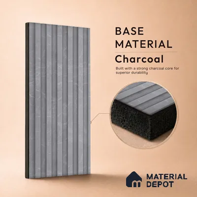 Cloud Grey Stone Look PN 03049 8 ft x 4.8 inch Charcoal Panel -  mm | Suitable for Feature Wall, TV Unit & Living Room | Width is Subjected to 5% Variation
