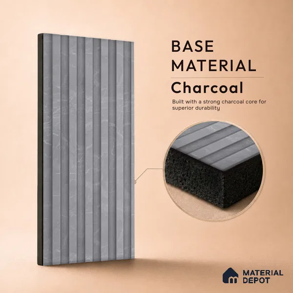 Cloud Grey Stone Look PN 03049 8 ft x 4.8 inch Charcoal Panel -  mm | Suitable for Feature Wall, TV Unit & Living Room | Width is Subjected to 5% Variation