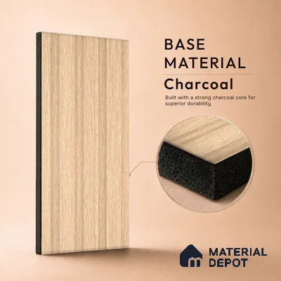 Wooden Look PN 03173 9.5 ft x 4.9 inch Charcoal Panel - 11 mm | Suitable for Feature Wall, TV Unit & Living Room | Width is Subjected to 5% Variation