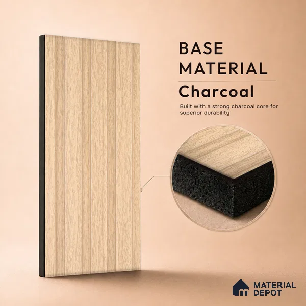 Wooden Look PN 03173 9.5 ft x 4.9 inch Charcoal Panel - 11 mm | Suitable for Feature Wall, TV Unit & Living Room | Width is Subjected to 5% Variation