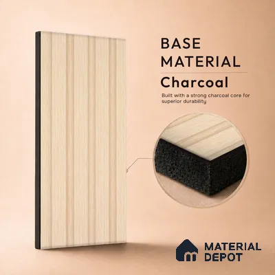 Wooden Look PN 03397 9.5 ft x 4.8 inch Charcoal Panel - 11 mm | Suitable for Feature Wall, TV Unit & Living Room | Width is Subjected to 5% Variation