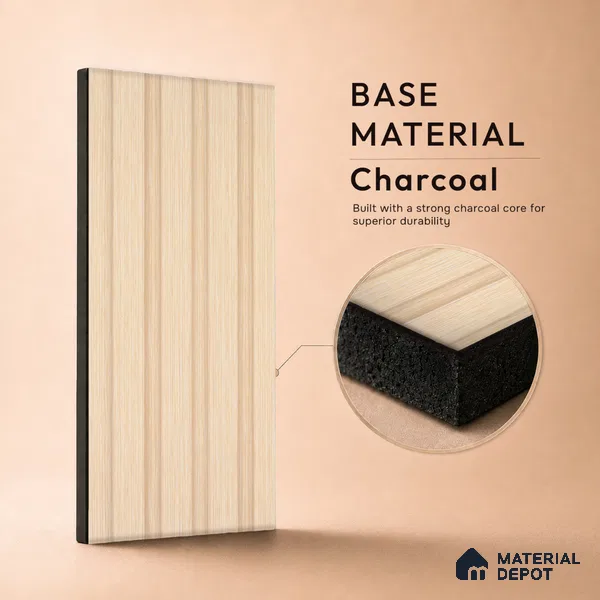 Wooden Look PN 03397 9.5 ft x 4.8 inch Charcoal Panel - 11 mm | Suitable for Feature Wall, TV Unit & Living Room | Width is Subjected to 5% Variation