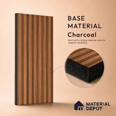 Wooden Look PN 03399 9.5 ft x 4.8 inch Charcoal Panel - 11 mm | Suitable for Feature Wall, TV Unit & Living Room | Width is Subjected to 5% Variation