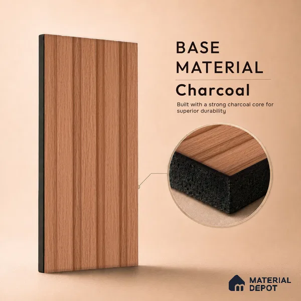 Wooden Look PN 03400 9.5 ft x 4.8 inch Charcoal Panel - 11 mm | Suitable for Feature Wall, TV Unit & Living Room | Width is Subjected to 5% Variation