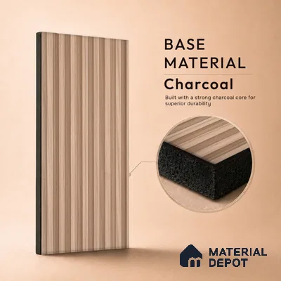 Wooden Look PN 03420 8 ft x 4.8 inch Charcoal Panel - 11 mm | Suitable for Feature Wall, TV Unit & Living Room | Width is Subjected to 5% Variation