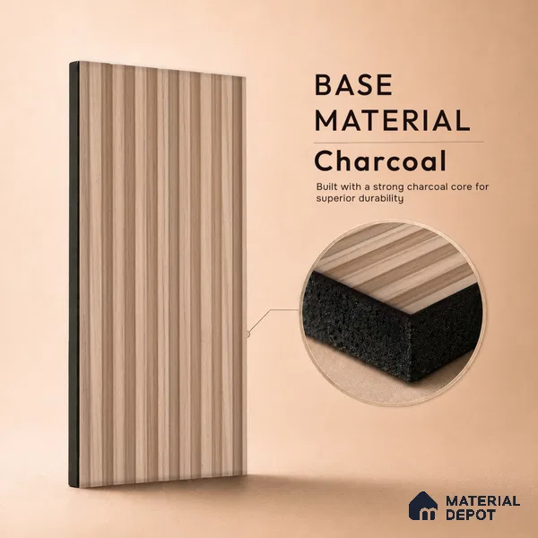 Wooden Look PN 03420 8 ft x 4.8 inch Charcoal Panel - 11 mm | Suitable for Feature Wall, TV Unit & Living Room | Width is Subjected to 5% Variation