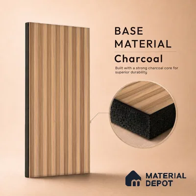 Wooden Look PN 03422 8 ft x 4.8 inch Charcoal Panel - 11 mm | Suitable for Feature Wall, TV Unit & Living Room | Width is Subjected to 5% Variation