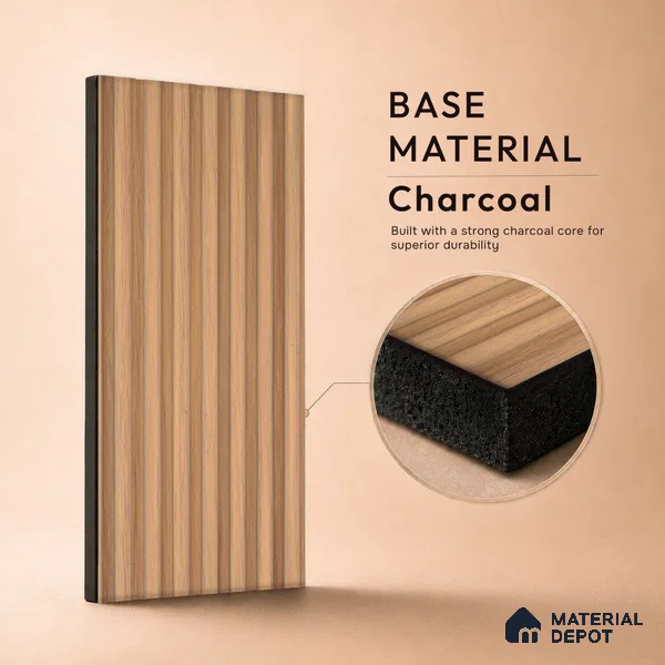 Wooden Look PN 03422 8 ft x 4.8 inch Charcoal Panel - 11 mm | Suitable for Feature Wall, TV Unit & Living Room | Width is Subjected to 5% Variation