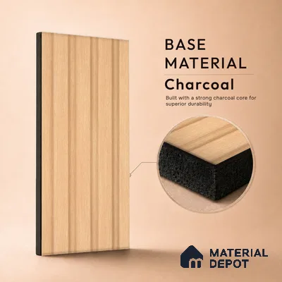 Wooden Look PN 03520 9.5 ft x 4.9 inch Charcoal Panel - 11 mm | Suitable for Feature Wall, Living Room & Bedroom | Width is Subjected to 5% Variation