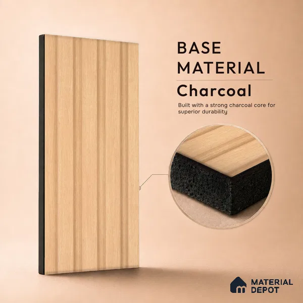 Wooden Look PN 03520 9.5 ft x 4.9 inch Charcoal Panel - 11 mm | Suitable for Feature Wall, Living Room & Bedroom | Width is Subjected to 5% Variation