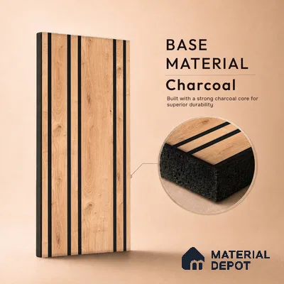 Wooden Look PN 05557 9.5 ft x 12 inch Charcoal Panel - 6 mm | Suitable for Feature Wall, TV Unit & Living Room | Width is Subjected to 5% Variation