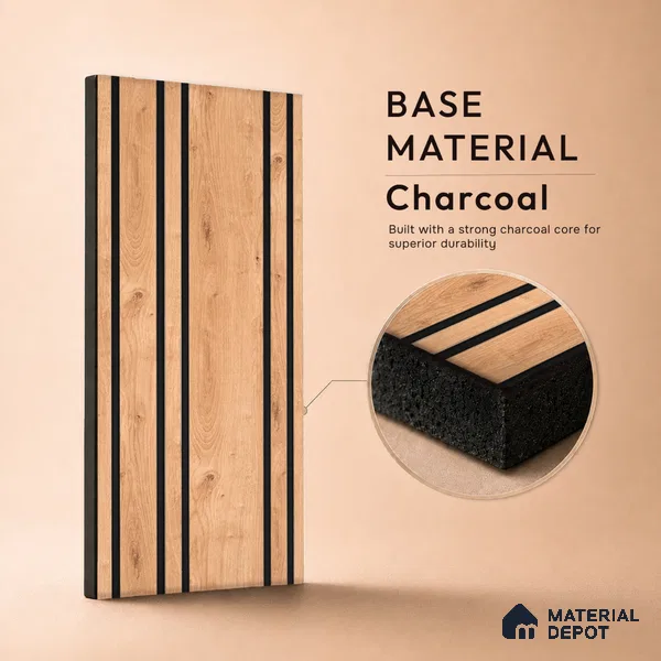 Wooden Look PN 05557 9.5 ft x 12 inch Charcoal Panel - 6 mm | Suitable for Feature Wall, TV Unit & Living Room | Width is Subjected to 5% Variation