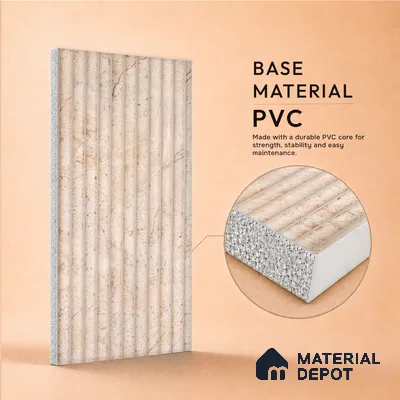 Warm Beige Marble Look PN 06536 8 ft x 3.6 inch Charcoal Panel - 6 mm | Suitable for TV Unit, Living Room & Bedroom | Width is Subjected to 5% Variation