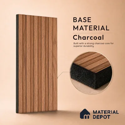 Wooden Look PN 06812 9.2 ft x 4.8 inch Charcoal Panel - 12 mm | Suitable for Living Room, Bedroom & TV Cabinet | Width is Subjected to 5% Variation