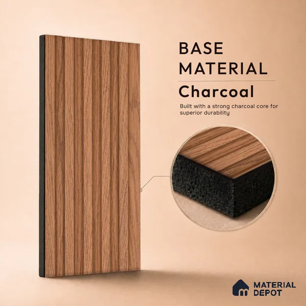 Wooden Look PN 06812 9.2 ft x 4.8 inch Charcoal Panel - 12 mm | Suitable for Living Room, Bedroom & TV Cabinet | Width is Subjected to 5% Variation