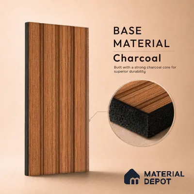 Wooden Look PN 06816 9.2 ft x 4.8 inch Charcoal Panel - 12 mm | Suitable for Living Room, Bedroom & TV Cabinet | Width is Subjected to 5% Variation