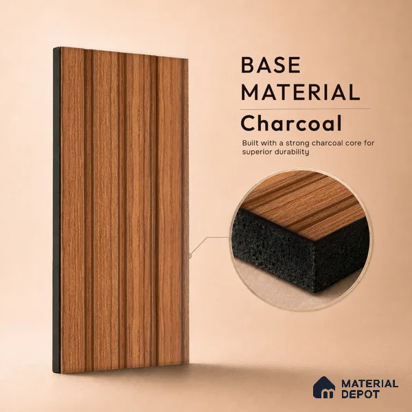 Wooden Look PN 06816 9.2 ft x 4.8 inch Charcoal Panel - 12 mm | Suitable for Living Room, Bedroom & TV Cabinet | Width is Subjected to 5% Variation