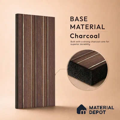 Wooden Look PN 06830 9.2 ft x 4.9 inch Charcoal Panel - 12 mm | Suitable for Living Room, Bedroom & TV Cabinet | Width is Subjected to 5% Variation