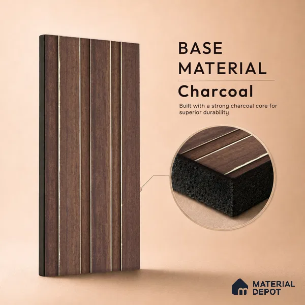 Wooden Look PN 06830 9.2 ft x 4.9 inch Charcoal Panel - 12 mm | Suitable for Living Room, Bedroom & TV Cabinet | Width is Subjected to 5% Variation