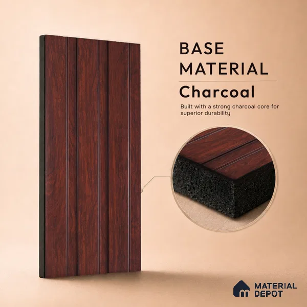 Wooden Look PN 06836 9.2 ft x 4.9 inch Charcoal Panel - 12 mm | Suitable for Living Room, Bedroom & TV Cabinet | Width is Subjected to 5% Variation