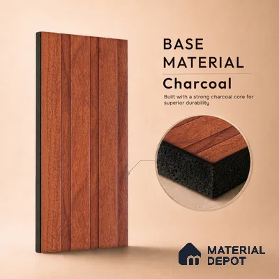 Wooden Look PN 06839 9.2 ft x 4.9 inch Charcoal Panel - 12 mm | Suitable for Living Room, Bedroom & TV Cabinet | Width is Subjected to 5% Variation