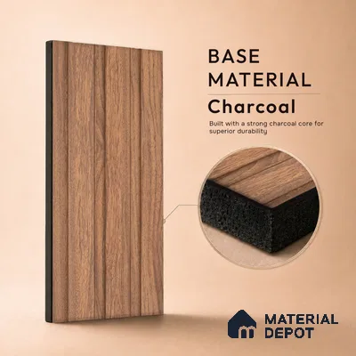 Wooden Look PN 06840 9.2 ft x 4.9 inch Charcoal Panel - 12 mm | Suitable for Living Room, Bedroom & TV Cabinet | Width is Subjected to 5% Variation