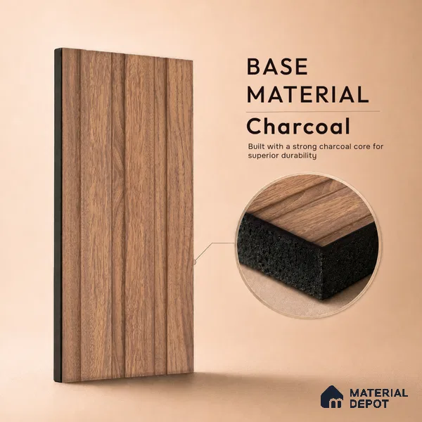 Wooden Look PN 06840 9.2 ft x 4.9 inch Charcoal Panel - 12 mm | Suitable for Living Room, Bedroom & TV Cabinet | Width is Subjected to 5% Variation