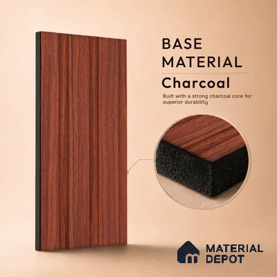 Wooden Look PN 06843 9.2 ft x 4.9 inch Charcoal Panel - 12 mm | Suitable for Living Room, Bedroom & TV Cabinet | Width is Subjected to 5% Variation